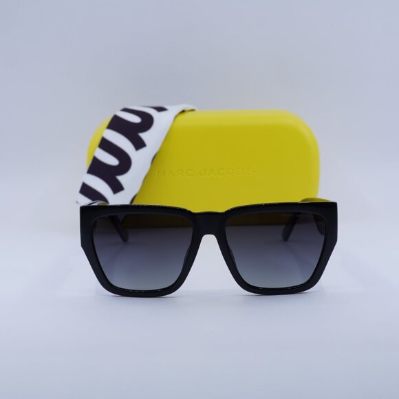 Marc Jacobs MARC 646/S 008A WJ Square Sunglasses - Black\Grey Polarized - Picture 2 of 9